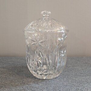 Gorham Crystal, "King Edward" 8" Biscuit/Cookie Jar/Cannister, EUC